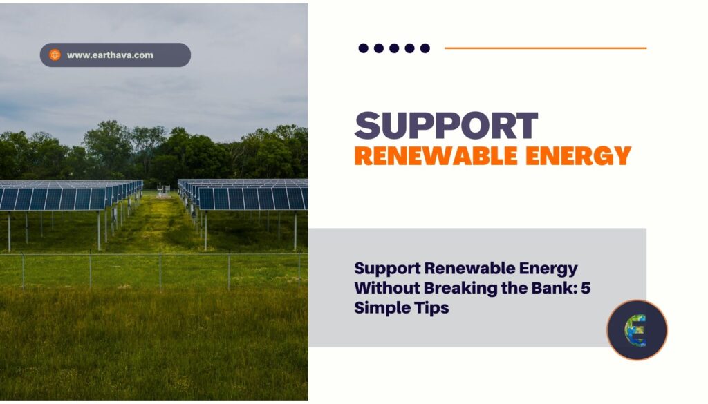 Featured image for article titled "Support Renewable Energy Without Breaking the Bank: 5 Simple Tips" on Earthava