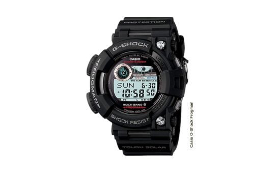 Casio G-Shock Frogman solar-powered watch featuring a durable, shock-resistant design, digital display, and ISO-certified 200m water resistance for professional diving.