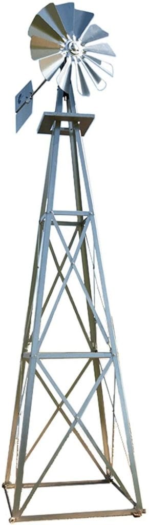 4. Outdoor Water Solutions: 12Ft Galvanized Backyard Windmill