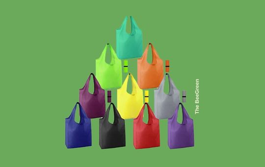 BeeGreen Reusable Grocery Bags [10 Pack] – Lightweight, durable, and eco-friendly shopping bags with foldable design for easy storage and repeated use.