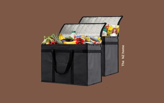 NZ Home XL Insulated Shopping Bags – Extra-large, reusable grocery bags with thermal insulation, durable zippers, and reinforced handles, ideal for groceries, food delivery, and catering.