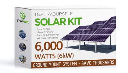 6000W Solar Panel Ground Mount Installation Kit featuring high-capacity solar panels securely mounted on a ground frame, ideal for efficient energy generation in residential or commercial settings.