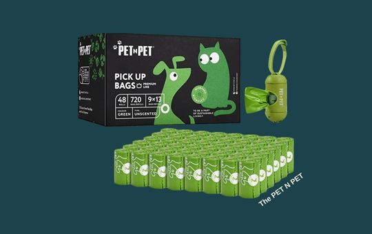 PET N PET dog waste bags, eco-friendly and biodegradable, featuring durable, leak-proof design for convenient and sustainable pet waste cleanup.