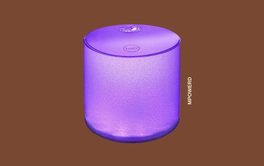MPOWERD Multi-Color Inflatable Solar Light with a compact, inflatable design, offering vibrant color options and solar-powered functionality for outdoor activities and emergencies.