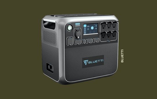 BLUETTI Solar Power Generator with a robust design, high-capacity battery, multiple outlets, and a digital display, perfect for sustainable home backup and outdoor adventures.