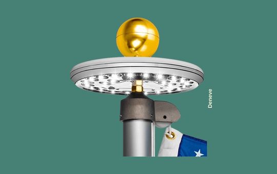 Deneve Solar Flag Pole Light, designed for illuminating flagpoles with solar-powered brightness, offering an energy-efficient and durable lighting solution for outdoor flags.