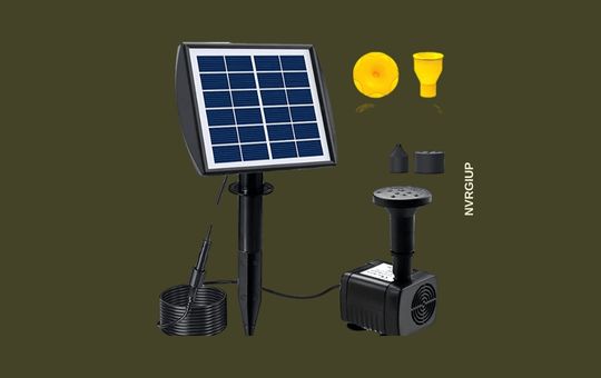 NVRGIUP 3W Solar Fountain Pump with a durable, energy-efficient design, ideal for creating decorative water features in bird baths, ponds, or small garden fountains.