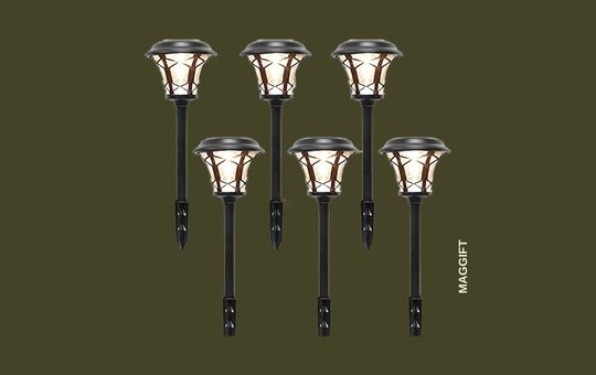MAGGIFT 6-Pack 25 Lumen Solar Powered Pathway Lights, designed for bright and energy-efficient outdoor illumination.