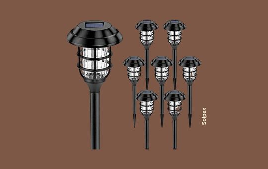 Solpex 8-Pack Solar Outdoor Pathway Lights, durable and weather-resistant for stylish and efficient garden lighting.