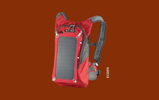 ECEEN 7W solar backpack featuring a lightweight design with a built-in solar panel for on-the-go charging, ideal for hiking, travel, and outdoor activities.
