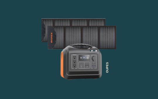 OUPES Portable Solar Generator with a sleek design, large battery capacity, multiple output options, and solar panel compatibility for versatile outdoor and emergency power needs.