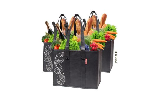 Planet E Reusable Grocery Bags – Sturdy, eco-friendly shopping bags with reinforced handles, designed for durability and sustainability.