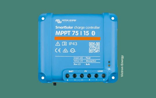 Victron Energy MPPT Solar Charge Controller with ultra-fast maximum power point tracking, high efficiency, and smart battery management for reliable solar energy regulation.