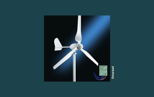 Smaraad 800W Wind Turbine Generator with aerodynamic blades spinning efficiently, designed for residential or off-grid use, offering reliable and eco-friendly power generation.