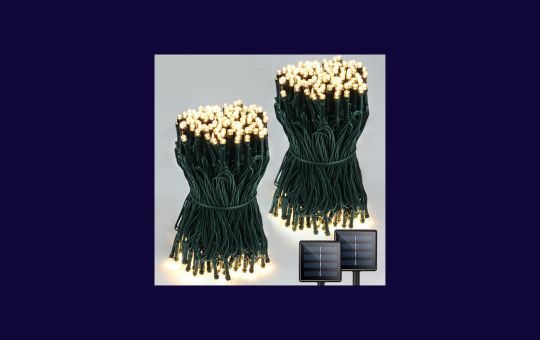Albelt Solar String Lights beautifully illuminating an outdoor space, providing a warm and festive ambiance for gardens, patios, and holiday decorations with energy-efficient solar power.