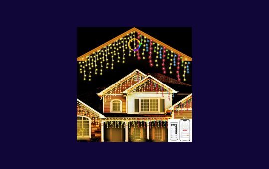 SOSHOT 640LED Solar Christmas Lights providing bright, energy-efficient illumination for outdoor holiday decorations, featuring multiple lighting modes and waterproof design.