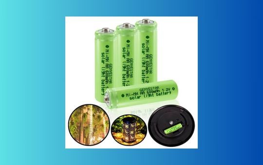 AA Solar Light Batteries, designed for outdoor solar lighting, providing eco-friendly, rechargeable energy for long-lasting illumination in garden or patio lights.