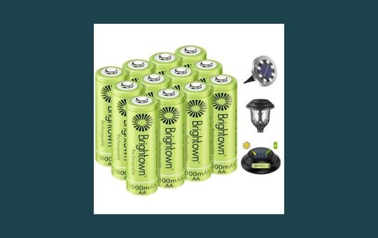 Brightown Rechargeable AA Batteries, designed for long-lasting power and eco-friendly performance, perfect for high-drain devices and frequent use.