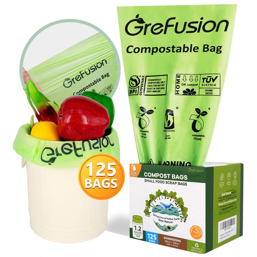 image of GreFusion Compostable Garbage Bags, biodegradable and eco-friendly, perfect for managing household and kitchen waste sustainably.