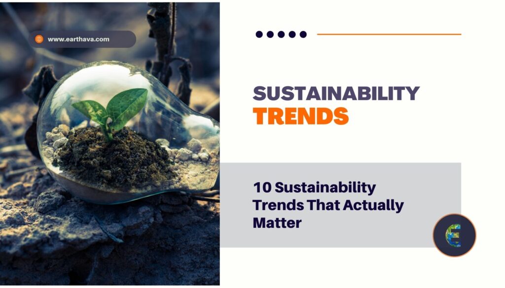 Featured image for article "10 Sustainability Trends That Actually Matter in 2026" on Earthava