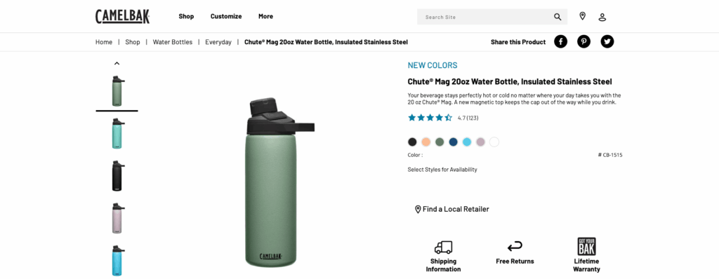 Camelbak Reusable Water Bottle