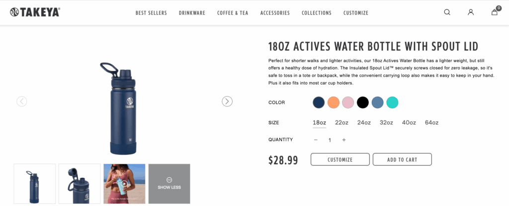 Takeya Reusable Water Bottle