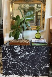 old filing cabinet turned into a planter/side table!