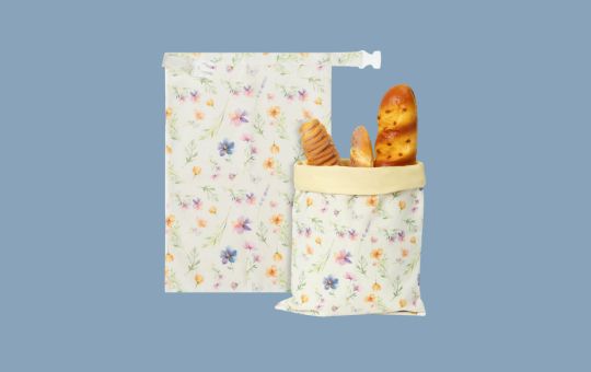 GQIRIL Reusable Beeswax Bread Bags, 2 Pack Bees Wax Food Wraps