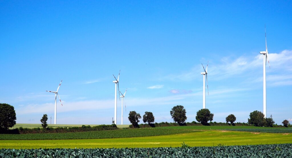 pinwheels, nature, wind power, wind energy, heaven, power generation, wind turbine, clouds, landscape
